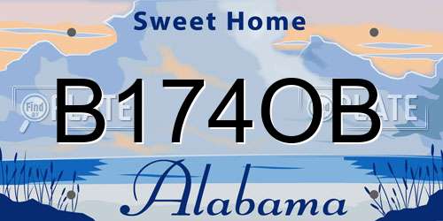 B174OB Alabama License Plate