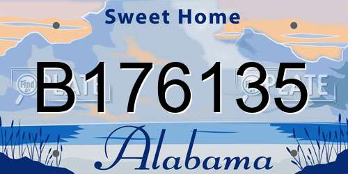 B176135 Alabama License Plate