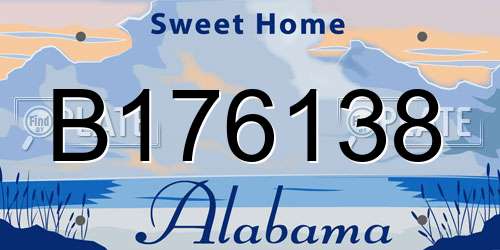 B176138 Alabama License Plate