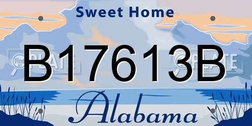 B17613B Alabama License Plate