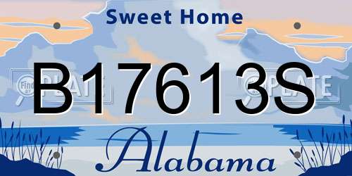 B17613S Alabama License Plate