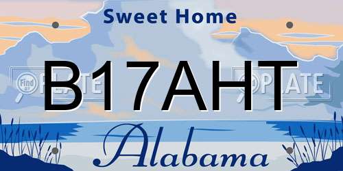 B17AHT Alabama License Plate