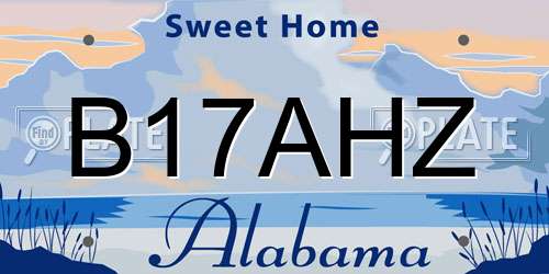 B17AHZ Alabama License Plate