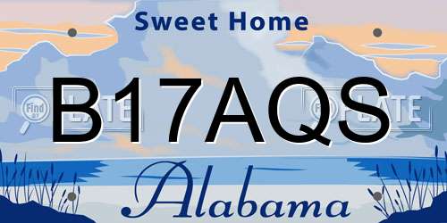 B17AQS Alabama License Plate