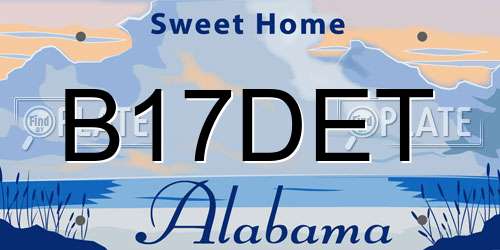 B17DET Alabama License Plate