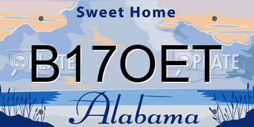B17OET Alabama License Plate