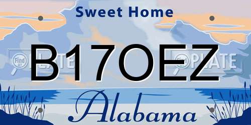 B17OEZ Alabama License Plate