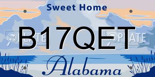 B17QET Alabama License Plate
