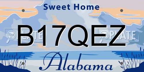 B17QEZ Alabama License Plate