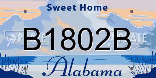 B1802B Alabama License Plate