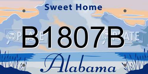 B1807B Alabama License Plate