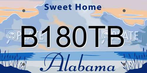 B180TB Alabama License Plate