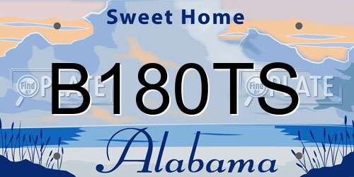B180TS Alabama License Plate