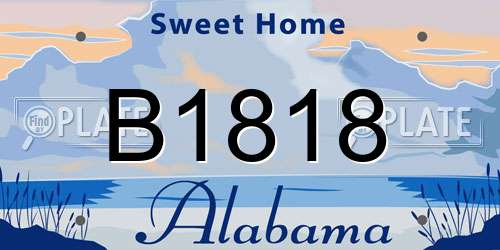 B1818 Alabama License Plate