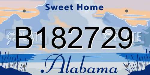 B182729 Alabama License Plate