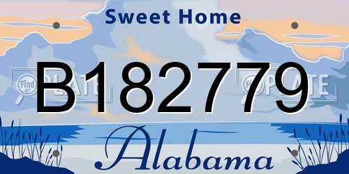 B182779 Alabama License Plate