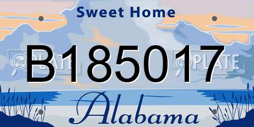B185017 Alabama License Plate