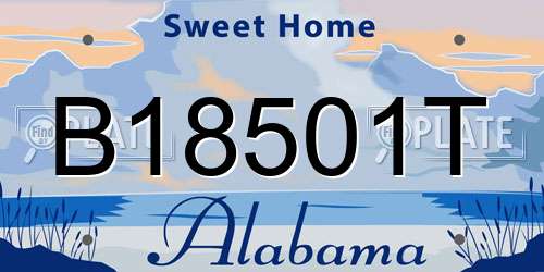 B18501T Alabama License Plate