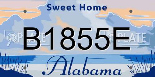 B1855E Alabama License Plate