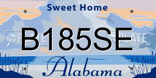 B185SE Alabama License Plate