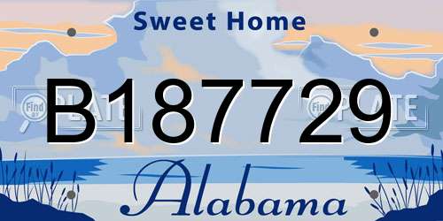B187729 Alabama License Plate