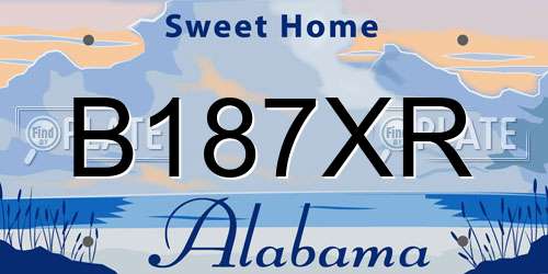 B187XR Alabama License Plate