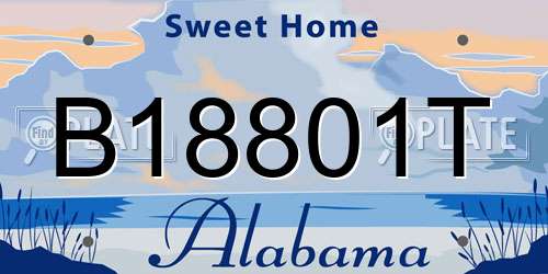 B18801T Alabama License Plate