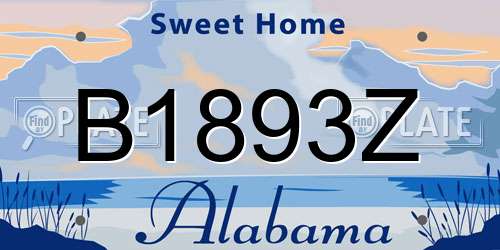 B1893Z Alabama License Plate