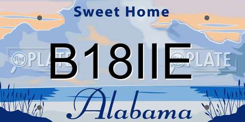 B18IIE Alabama License Plate