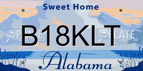 B18KLT Alabama License Plate