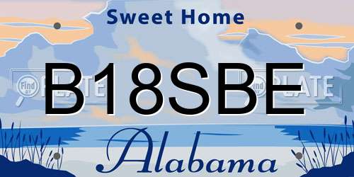 B18SBE Alabama License Plate