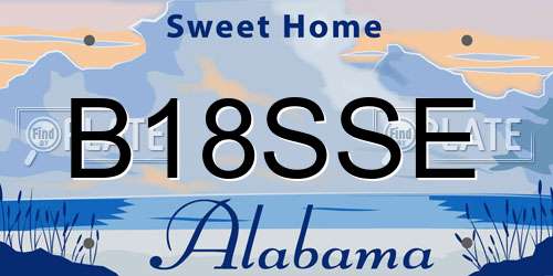 B18SSE Alabama License Plate