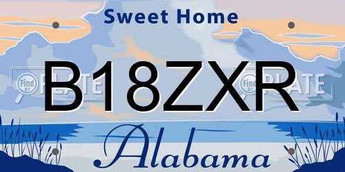 B18ZXR Alabama License Plate