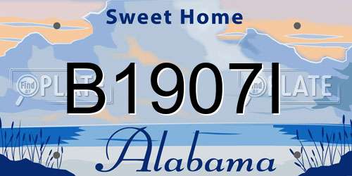 B1907I Alabama License Plate