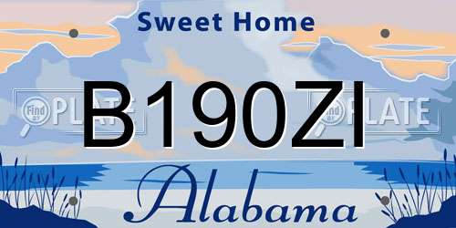 B190ZI Alabama License Plate
