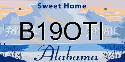 B19OTI Alabama License Plate