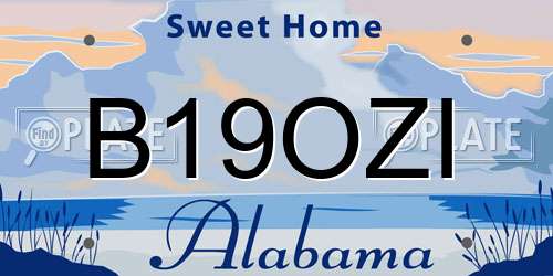B19OZI Alabama License Plate