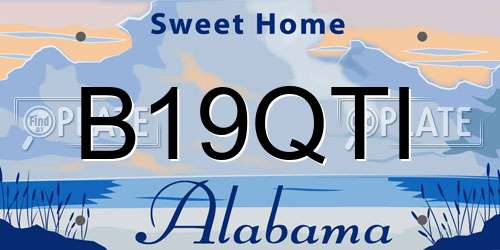 B19QTI Alabama License Plate