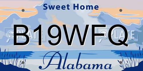 B19WFQ Alabama License Plate
