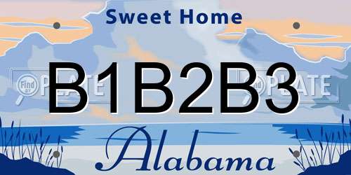 B1B2B3 Alabama License Plate