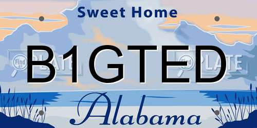 B1GTED Alabama License Plate