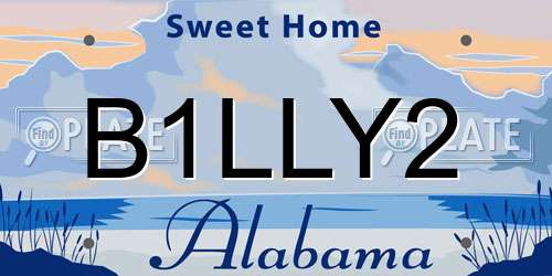 B1LLY2 Alabama License Plate