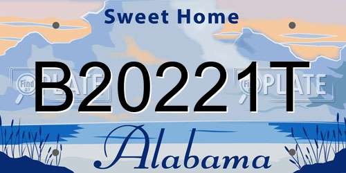 B20221T Alabama License Plate