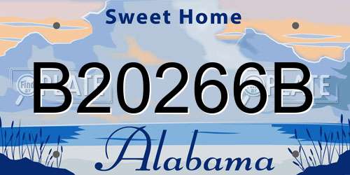 B20266B Alabama License Plate