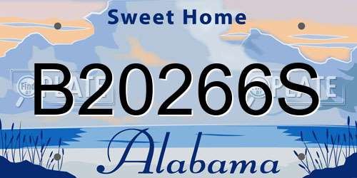 B20266S Alabama License Plate