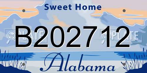 B202712 Alabama License Plate
