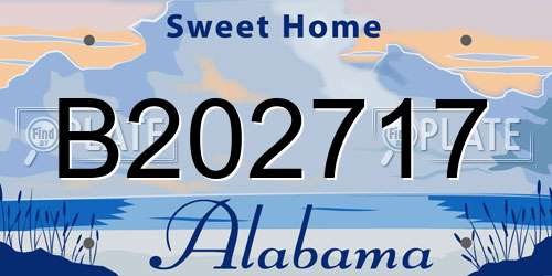 B202717 Alabama License Plate