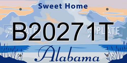 B20271T Alabama License Plate