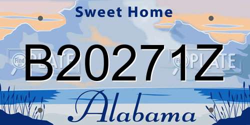 B20271Z Alabama License Plate