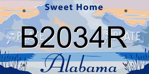 B2034R Alabama License Plate